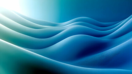 Fototapeta premium Abstract Blue Wavy Background with Smooth Lines and Gradient