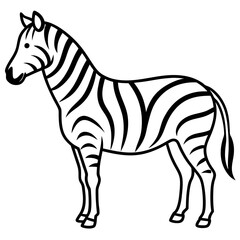 Minimalistic Zebra Line Art with Abstract Black and White Stripes