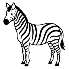 Minimalistic Zebra Line Art with Abstract Black and White Stripes