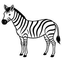 Minimalistic Zebra Line Art with Abstract Black and White Stripes