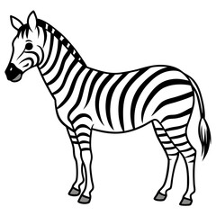 Minimalistic Zebra Line Art with Abstract Black and White Stripes