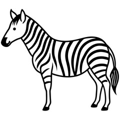Minimalistic Zebra Line Art with Abstract Black and White Stripes