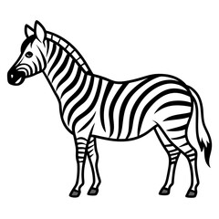 Minimalistic Zebra Line Art with Abstract Black and White Stripes