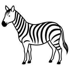 Minimalistic Zebra Line Art with Abstract Black and White Stripes
