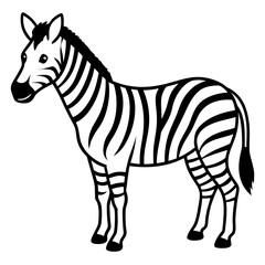 Minimalistic Zebra Line Art with Abstract Black and White Stripes