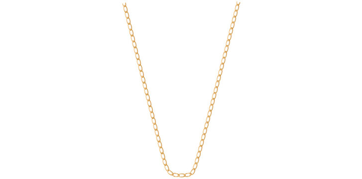 Stunning Gold Chain Isolated On White Background, Gold Jewelry Vector Illustration.	