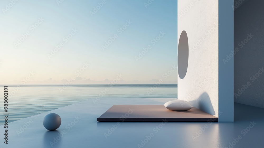 Poster essence of tranquility with a minimalist scene