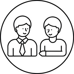 Vector Illustration of Two People in Business Discussion Icon Style
