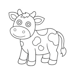 cow line art vector drawing