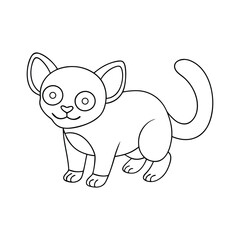 kinkajou vector line art for kids