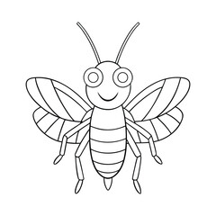 grasshopper  outline illustration vector art