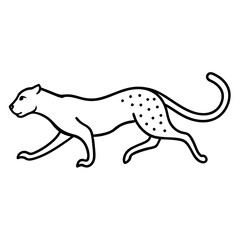 Cheetah Mid-Sprint Minimalist Line Art Vector
