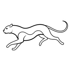 Cheetah Mid-Sprint Minimalist Line Art Vector
