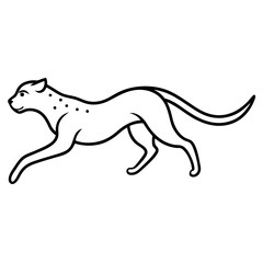 Cheetah Mid-Sprint Minimalist Line Art Vector
