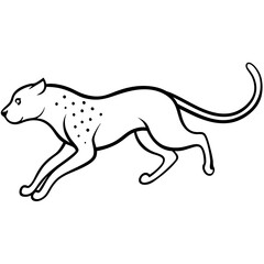 Obraz premium Cheetah Mid-Sprint Minimalist Line Art Vector