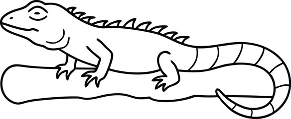 Chill Out with the Iguana on a Log Vector Adventure
