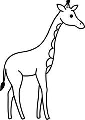 Gentle Giant Giraffe Strolling Through the Wild Vector Illustration
