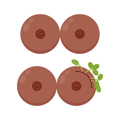 Two dark breasts in honor of World Cancer Day