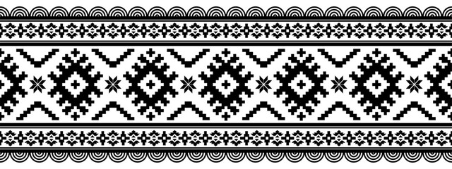 Navajo tribal ethnic seamless pattern  Southwest Aztec geometric Native American Mexican fabric black and white design vector for textile printing  decor fashion and product