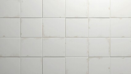 Glossy ceramic tiles in grid pattern with recessed grout lines