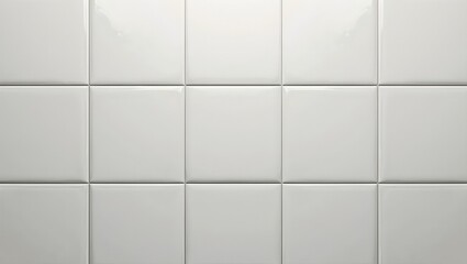 Glossy ceramic tiles in grid pattern with recessed grout lines