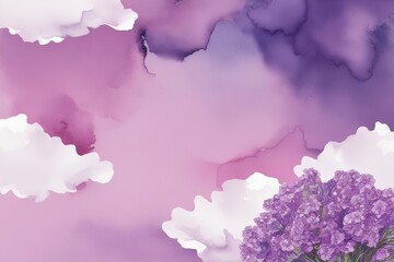 Fototapeta premium Radiant Periwinkle Watercolor Background with Sophisticated Cloud Pattern