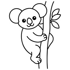 Elegant Black Koala Icon art vector