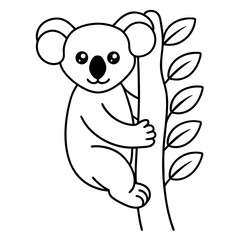 Elegant Black Koala Icon art vector