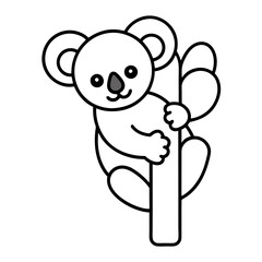 Elegant Black Koala Icon art vector