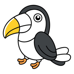 Obraz premium A vector of a cute toucan bird illustration