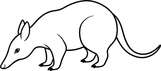 Kids Aardvark Sniffing the Ground Fun Vector Illustration for Learning
