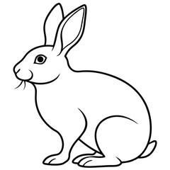 Obraz premium Minimalist Rabbit Line Drawing on White Canvas
