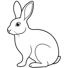 Obraz premium Minimalist Rabbit Line Drawing on White Canvas