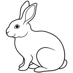 Obraz premium Minimalist Rabbit Line Drawing on White Canvas