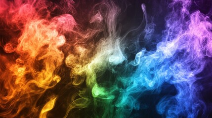 Obraz premium Colorful smoke against a dark background.