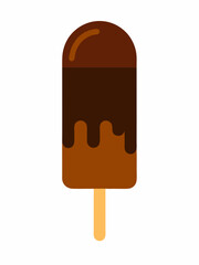 Chocolate glazed ice-cream bar vector illustration