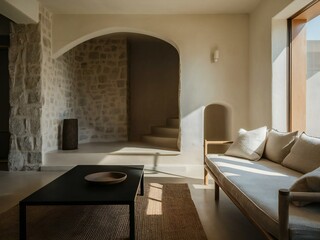 modern living room with fireplace