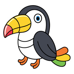 A vector of a cute toucan bird illustration