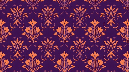 Fototapeta premium Shapes, Waves, Leaves, Flowers, Floral, Purple and Orange, Abstract Image, Texture, Pattern Background, Wallpaper, Cover and Screen for Smartphone, PC, Laptop, 9:16 and 16:9 Format