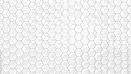 Technology abstract background with hexagons mesh, 3D abstraction of nanotechnology and science, electronics and digital style, Abstract geometric. Trendy white background.