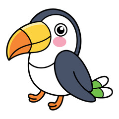 A vector of a cute toucan bird illustration