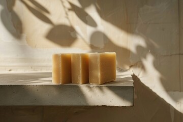 Natural Handcrafted Honey Soap Bars in Sunlight - Eco-Friendly Skincare Essentials for Wellness and Natural Beauty