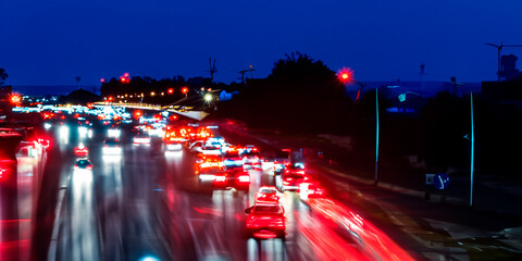 Fototapeta premium traffic in the city at night