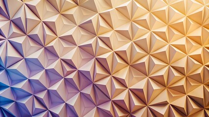 The image displays a mesmerizing pattern formed by abstract polygons in shades of blue orange and purple. Abstract colorful low poly background