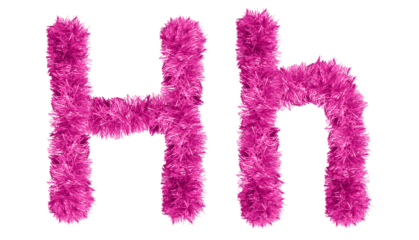 letter H made from New Year's tinsel, isolated Christmas tinsel, tinsel garland