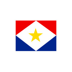 Flag of Saba with yellow star and red-blue. Vector icon design.