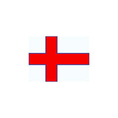 Flag of Tonga with Red Cross on White. Vector icon design.