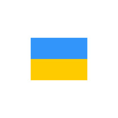 Ukrainian Flag with Blue and Yellow Stripes. Vector icon design.