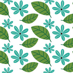 Colorful seamless flowers pattern, vector illustration hand-drawn  botany style, floral doodle background,minimal botanical art, funny basic nature shapes wallpaper.