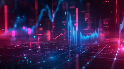 Fototapeta premium Advanced Data Visualization in Financial Markets: Harnessing Digital Technology, Strategic Insights